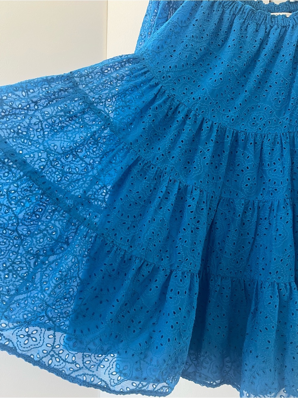 Alice + Olivia Bright Blue Eyelet Doll Dress 6 - Picture 3 of 6
